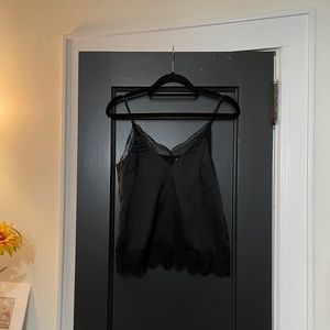 NEW Black Silk Lace Top